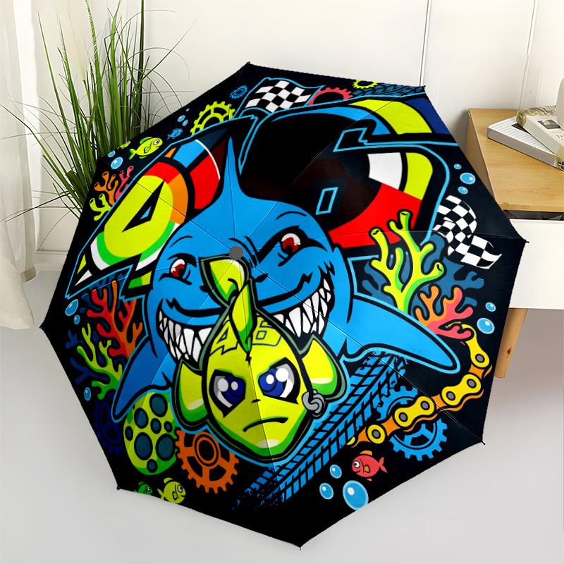 Art Outdoor Automatic Umbrella Retractable Design with 8-Rib Durability Durable Plastic & Iron Perfect for Outdoor Adventures Fashionable