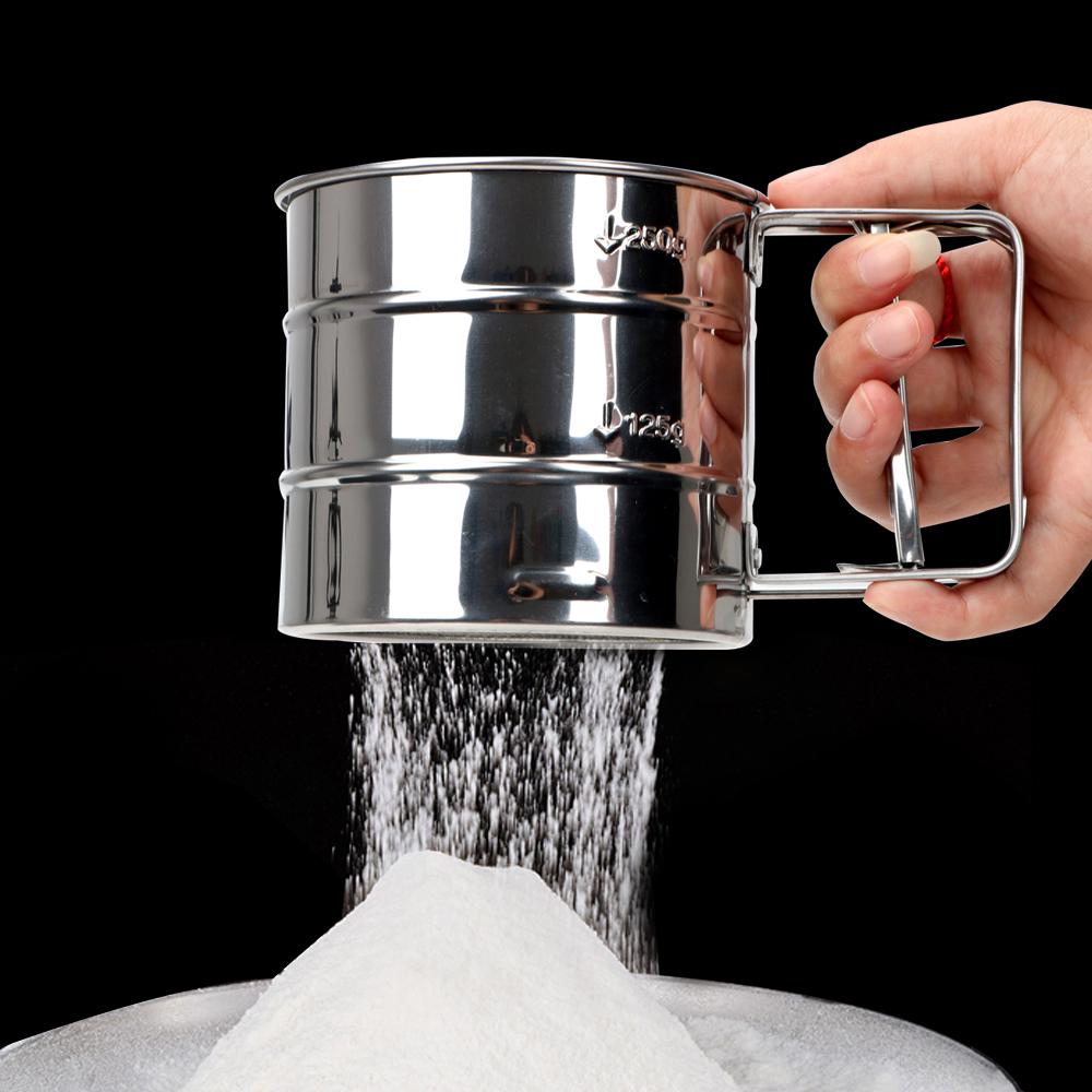 Чашка-сито для муки, порошка, сетчатая, для выпечки, шейкер для сахарной пудры, кондитерские инструменты для выпечки, кухонная утварь, чашка-сито из нержавеющей стали для украшения тортов