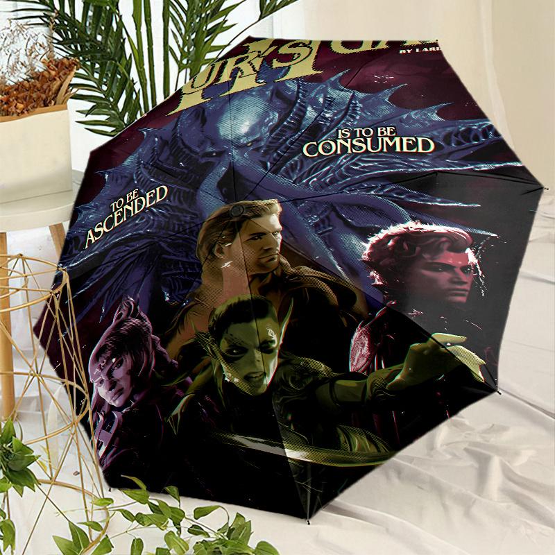 baldurs gate Umbrella with Automatic Open/Close & Self-8-Rib Heavy-Duty Umbrella, Compact Travel Umbrella Suitable for Outdoor