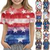 Детская модная повседневная футболка с коротким рукавом и принтом «День независимости» с круглым вырезом