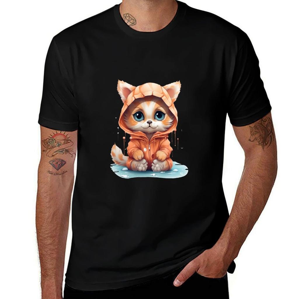 Кот с картофельными крокетами Bonkers Классическая футболка Долговечная Повседневная футболка