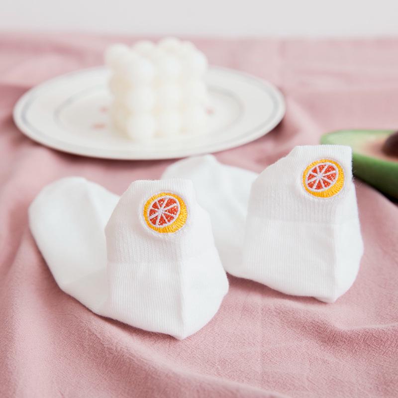 Женские весенние и летние носки с вышитыми фруктами - Милый японский стиль