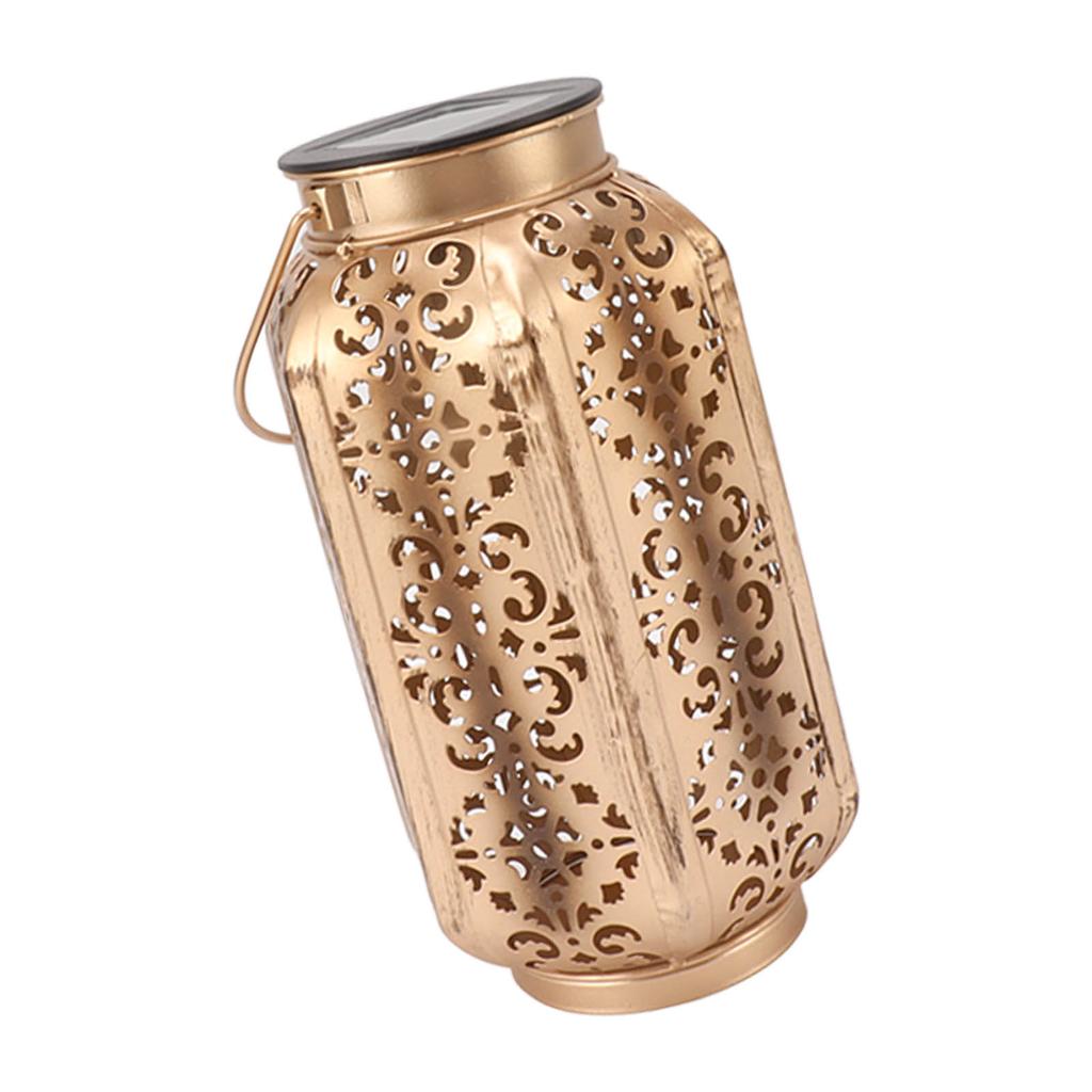 Светодиодный солнечный фонарь, водонепроницаемые подвесные металлические лампы, небольшой шестиугольный фонарь для газона, крыльца, заднего двора