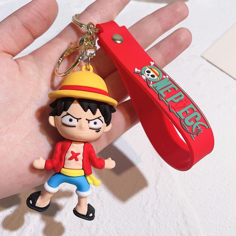 50Styles ONE PIECE Themed Keychain Cute Luffy, Roronoa Zoro, Silicone Toy Doll Key Chain Backpack Decor Small Gifts for Friend