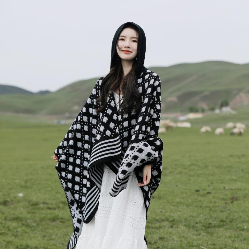 Дышащая, теплая и универсальная домашняя, осенне-зимняя женская шаль для путешествий, толстый плащ, одеяло с кондиционером