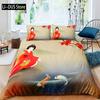 Комплект постельного белья с изображением рыб кои размера King Size, комплект постельного белья с изображением лотоса из микрофибры, двухслойное одеяло в виде облака для девочки, фермерский дом