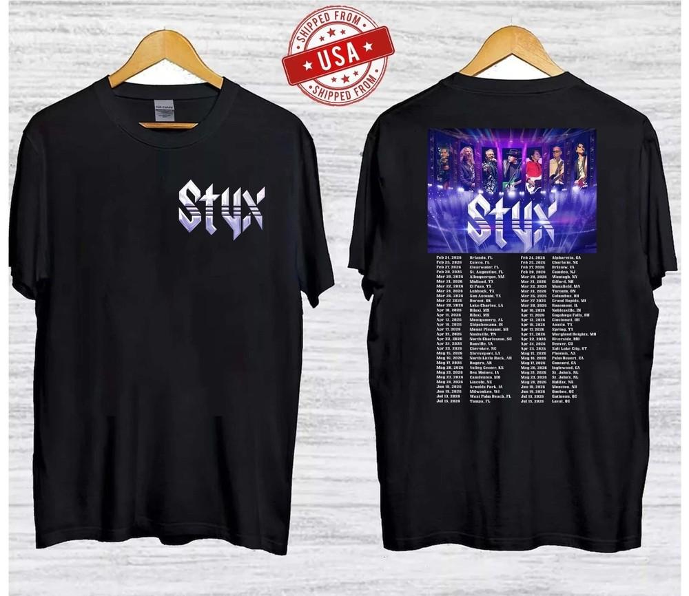 STYX 2026 Tour Dates Double Sided TShirt Fan gift Unisex T-Shirt