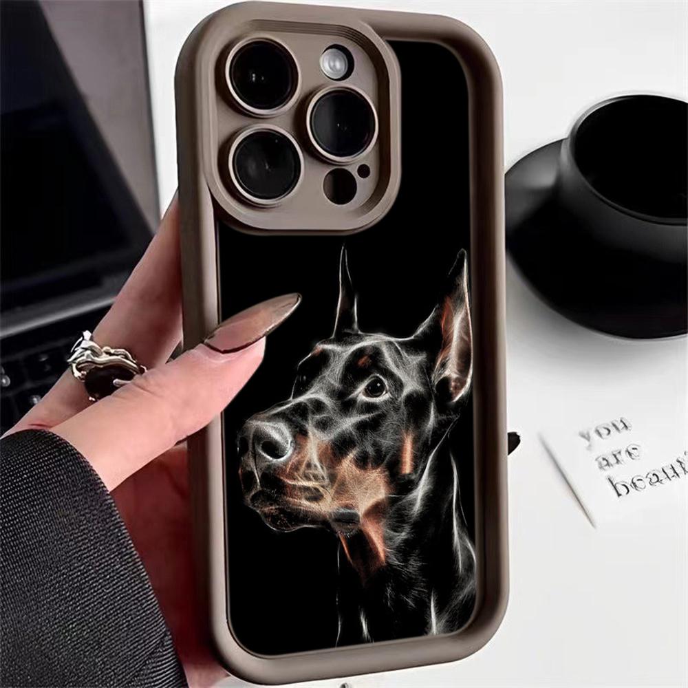 Мягкий чехол из ТПУ с ангельскими глазками для Samsung A10 A30 A50 A13 A23 A53 A14 A24 A34 A54 A15 A25 A35 A55 S20 S23 FE S24 Ultra Ae52 Animal Dog Doberman art