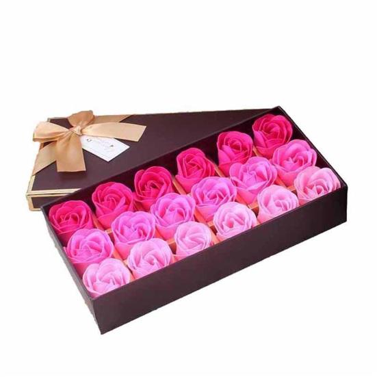 18Pcs/Box Artificial Flower Elegant Fragrant Multicolor High Simulation Soap Flower with Gift