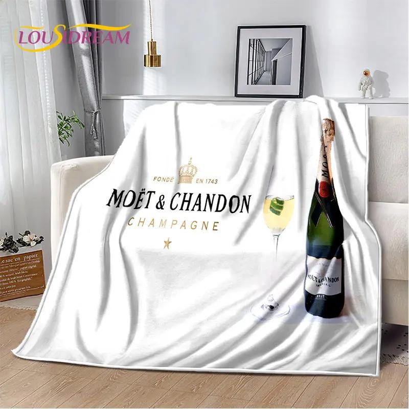 Champagne MMoet  Chandon Soft Plush BlanketFlannel Blanket Throw Blanket for Living Room Bedroom Bed Sofa Picnic Cover Office