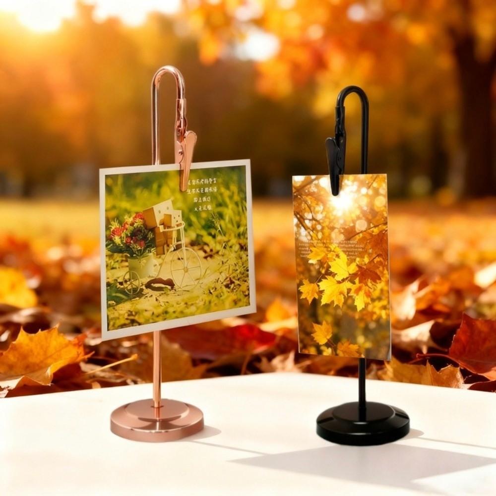 Sturdy Construction Memo Clip Holder Metallic Photo Clip Stand Wedding Supplies