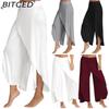 10 Color Women Palazzo Boho Wide Leg Pants Chiffon Skirt Flared Yoga Trousers Plus Size