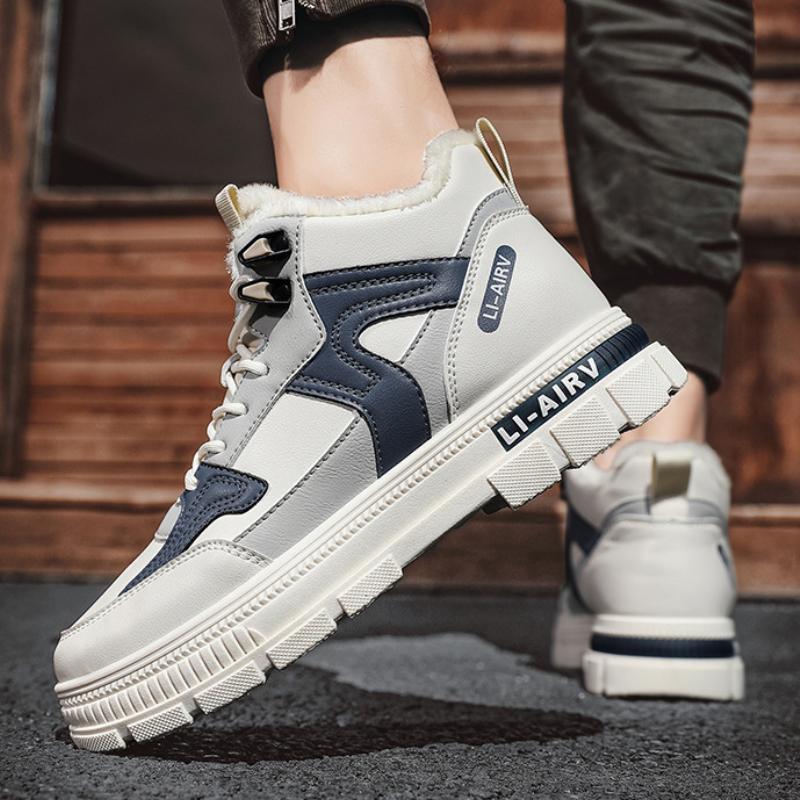 Fashion Men's Snow Boots Winter Cold Protection Plus Velvet High Top Men Ankle Boots for Men Outdoor Non-slip Cotton Shoes Men Sneakers