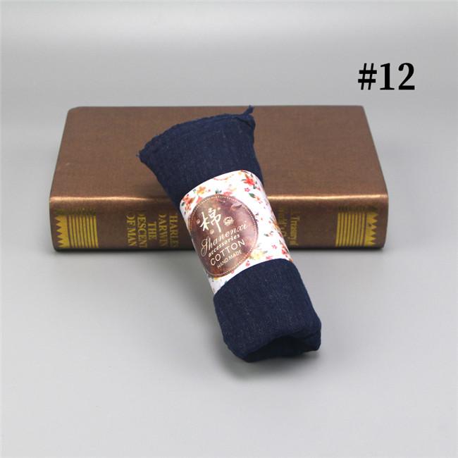 Wholesale Price 70*180cm Women Muslim Crinkle Hijab Scarf Femme Musulman Soft Cotton Headscarf Islamic Hijab Shawls and Wraps