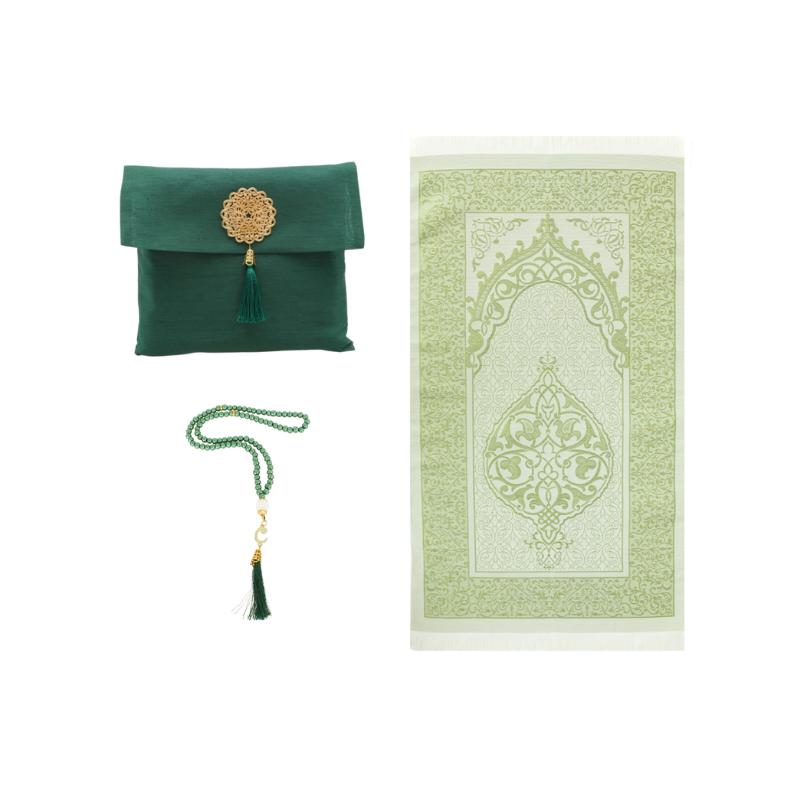 Мусульманский молитвенный коврик с тасбихом и переносной сумкой, мягкий коврик, исламский подарочный набор, турецкий саджад для Рамадана, Ид, Хаджа, путешествия, молитвы