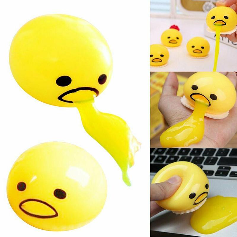 Amusing Squishy Puking Egg Yolk Stress Ball With Soft Yellow Goop Ideal For Kids Gifts