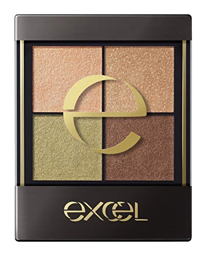 Excel Real Close Shadow CS05 (Бежевый мутон) Палетка теней для макияжа 4 варианта цвета 3 текстуры (Блестящий Глиттер Матовый)