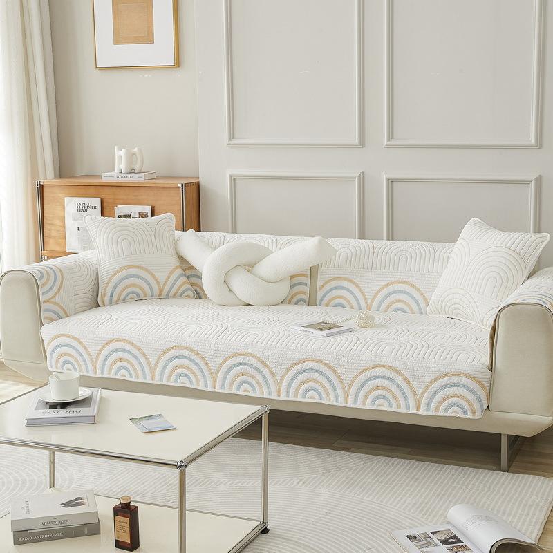 Cotton Sofa Cushion Four Seasons Universal Simple Modern Cotton Fabric Non-Slip Sofa Cover Summer Cover Towel Cushion