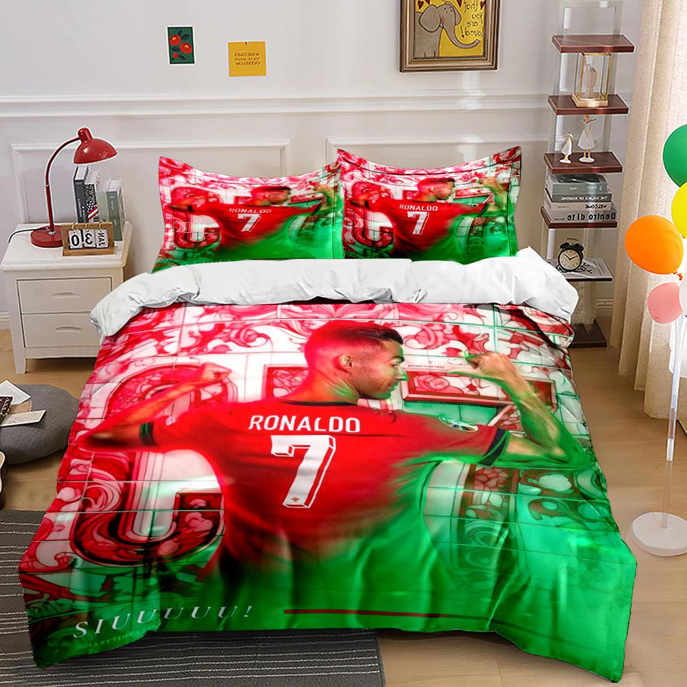 Red & Green Ronaldo Bedding Bedding set (1 duvet cover, 2 pillowcases, duvet not included)