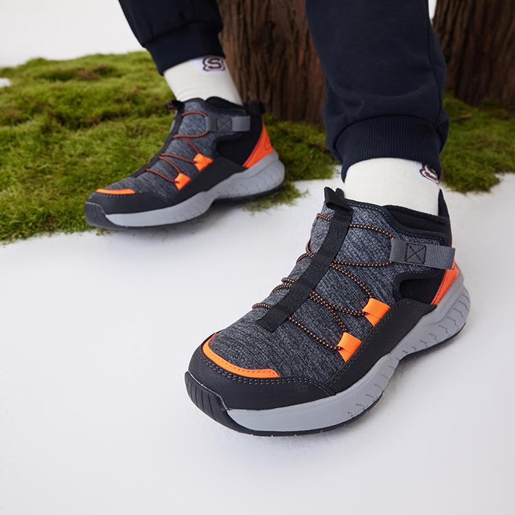 Skechers Универсальные удобные ботинки средней высоты для детей Детские ботинки Черный Оранжевый 403625L-BKOR