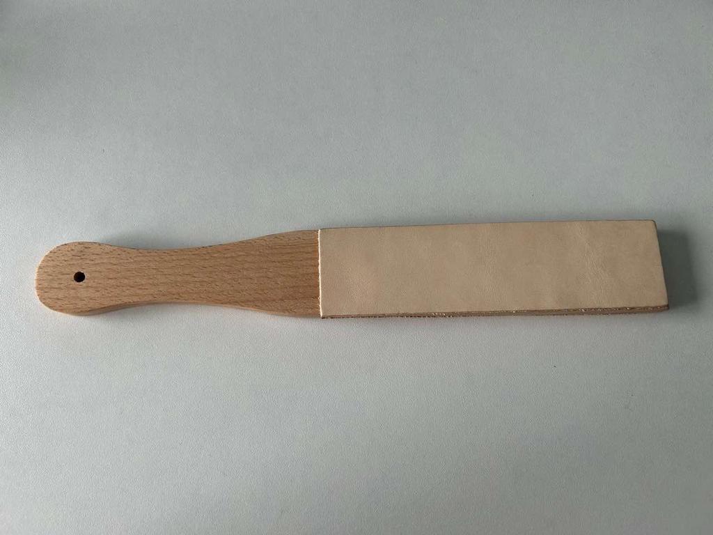 New Wooden Handle Leather Sharpening Strop Handmade Razor Polishing Board For Razor Knives Double Sided Home Sharpening Tool