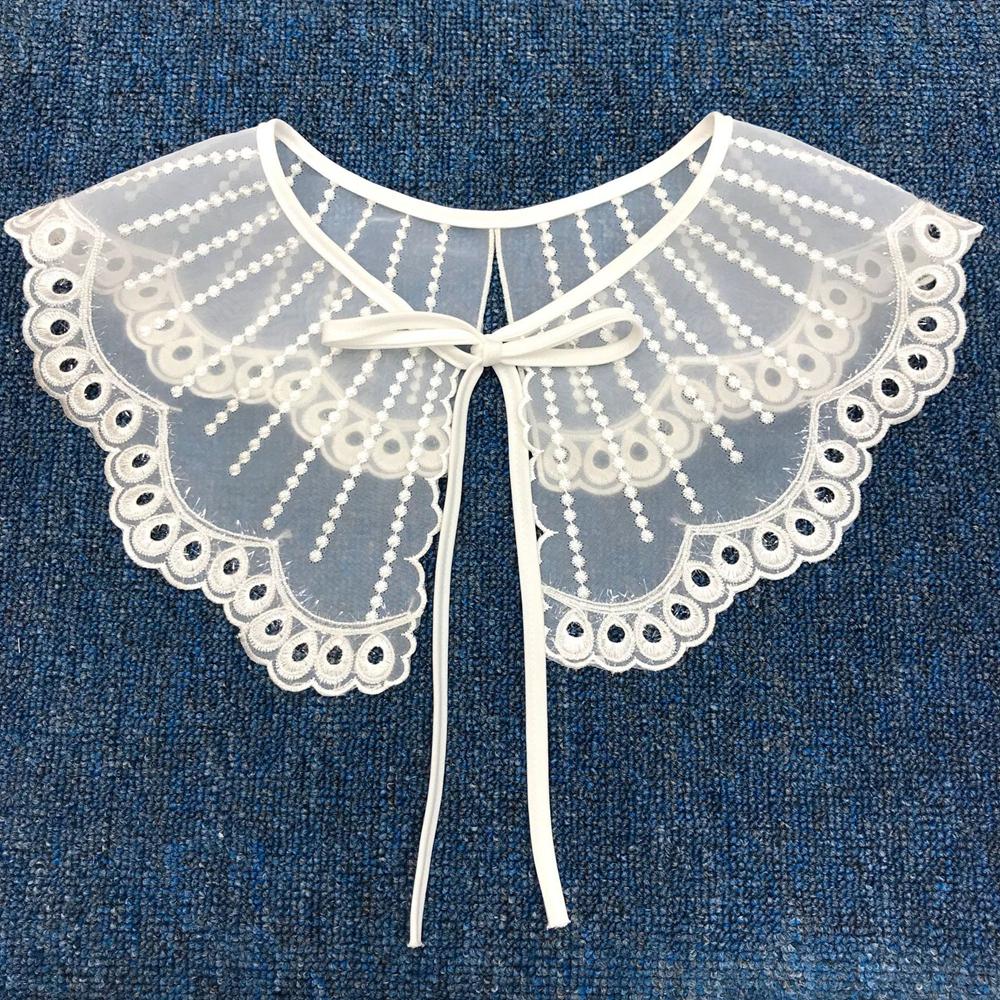 Cotton Lace Hollow Girl Shawl For Women Apparel Sewing Lace Neckline Clothing Decoration Fake Collar