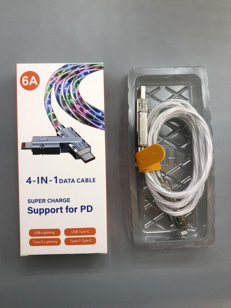 RGB-градиентный двойной USB-кабель для быстрой зарядки и автомобильное зарядное устройство с лазерной гравировкой