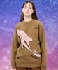 WAIKEI Dolphin Universe Crewneck Knit Brown