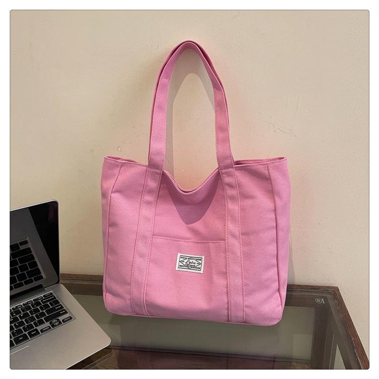 Модная холщовая сумка-тоут большой вместимости 2025 новая сумка через плечо для занятий для студента колледжа ручная сумка для поездок на работу сумочка