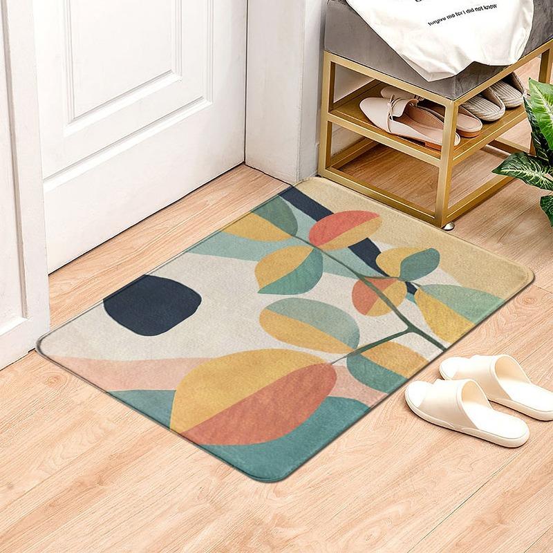 Green Plant Rainforest Leaf Carpet Living Room Carpet Hallway Balcony Doormat Kitchen Bathroom Non-slip Floor Mat Bedroom Rug