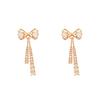 Fashion Bow Crystal Zircon Earrings For Women Trendy Party Jewelry Ear Accessories Valentine's Day Gift