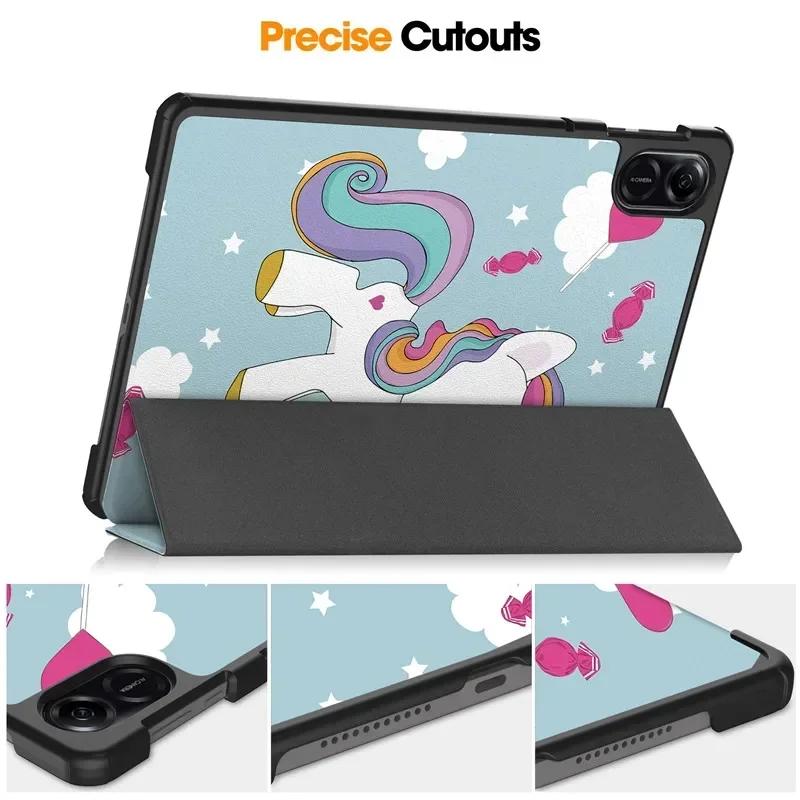 Tablet Coque For Honor Pad X8 X8Pro X9 X9Pro Cute Unicorn Cat Fold Leather Cover For Funda Honor Pad V6 V7 V7Pro V8 V9 Case Kids