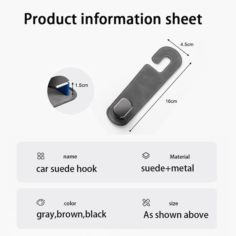 2Pcs Hook Hidden Car Seat Headrest Hook Auto Back Seat Organizer Hanger Handbag Clothes Bracket Car Interior Accessories