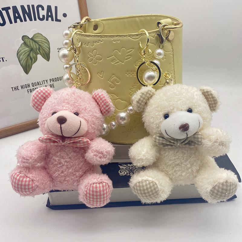 Милый плюшевый мишка, брелок в виде мультяшного животного, плюшевая кукла, брелок для автомобиля, кулон для сумки для девочек, подарки на день рождения для детей, машина-коготь