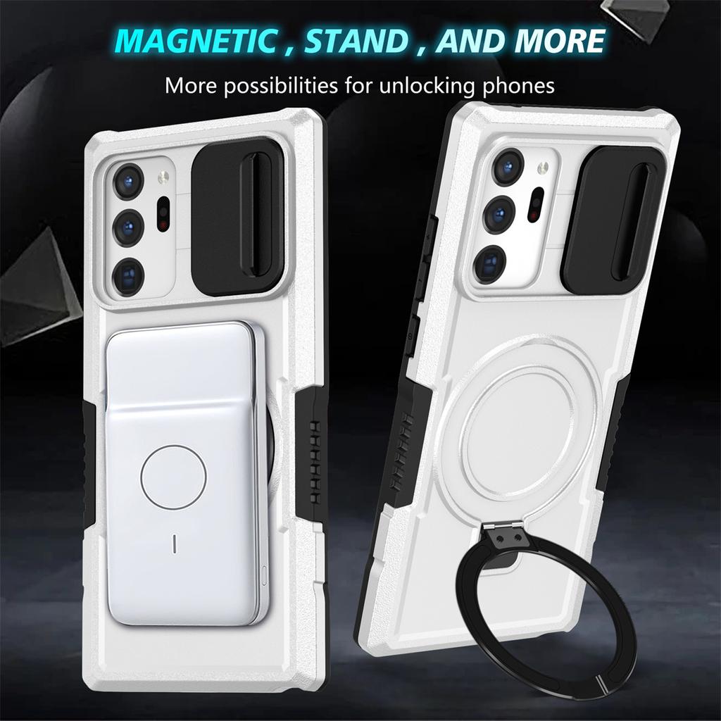 Magnetic Ring Wireless Charging Case For Samsung Galaxy S24 S23 S22 S21 Plus PLUG Ultra Stand Holder Back For Samsung Camera Lens Protect Cover