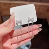 Elegant Long Tassel Bow Earrings for Women – S925 Silver with Zircon