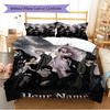 Name Custom Black Stones Pattern Bedding Set Quilt Cover Pillowcase Home Decor Gift (1 * duvet cover + 2 * pillowcase, without core)