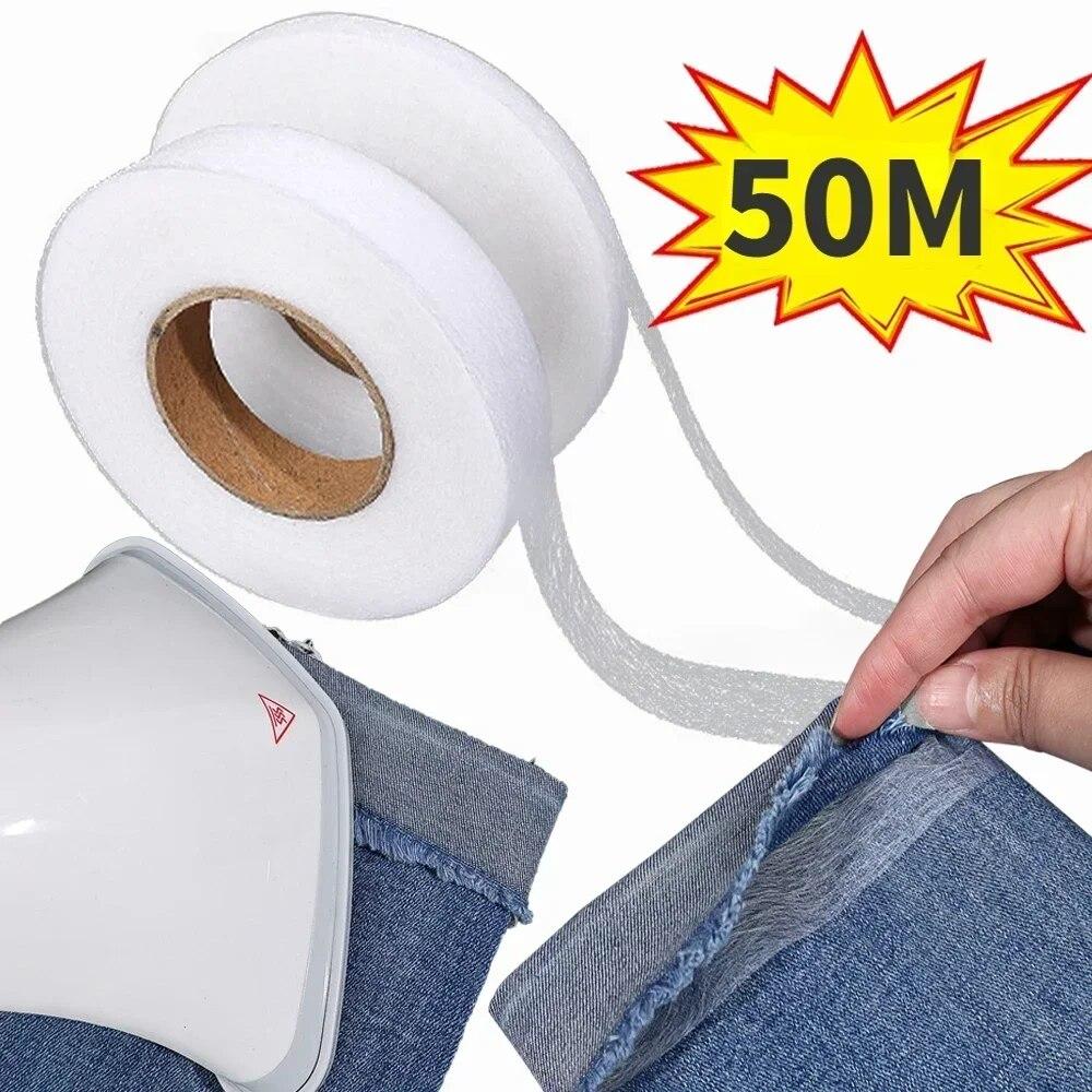 50 м лента для подола брюк, самоклеящаяся кромка, укороченная клейкая лента, плавкая подкладка, аксессуары, длина джинсовой одежды, укороченные инструменты для самостоятельного изготовления