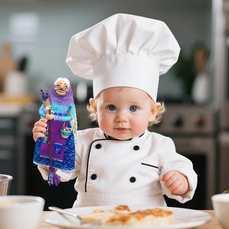 Witch Doll Good Luck Cooking Doll Handmade Resin Ornament Magic Hang Dolls Home Kitchen Decoration Crafts Creative Pendant Gifts