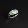 Colorful Natural Opal Gemstone Silver Ring Mysterious Elegance for Women and Girls To Wear Exquisite Gifts