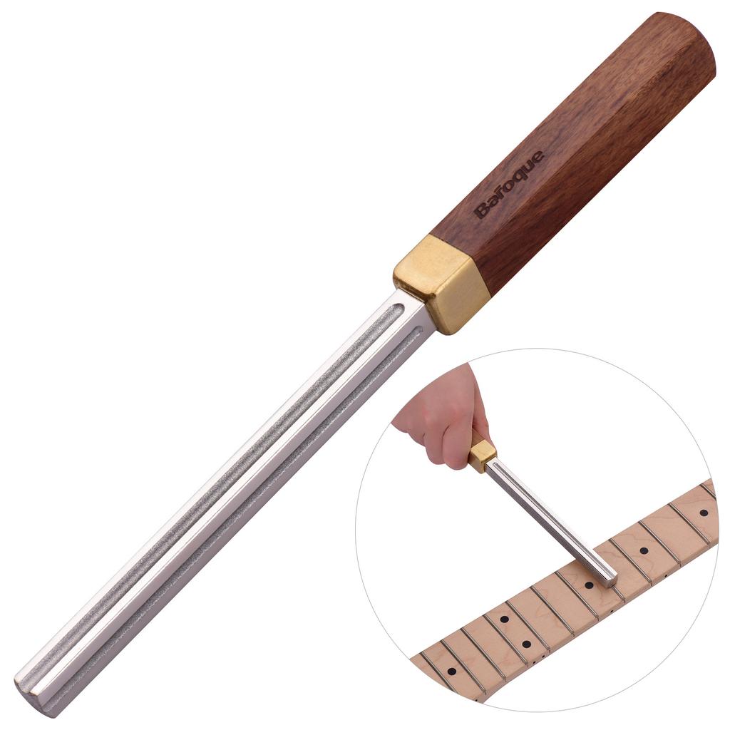 Baroque CD-20 Square Guitar Fret Dressing Metal File with 3 Carborundum Slots Wooden Handle Guitar