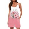 Women's Fashion Casual Loose Suspenders Sleeveless With Pockets Printed Jumpsuit