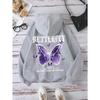 Beautiful Purple Butterfly Sweatshirt Women Fleece High Quality Hooded Simple Casual Hoodies Autumn Loose Oversized Hoodies & Sweatshirts Women’s