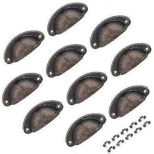 10 Drawer Cabinet Handles 82x35 Mm (antique Bronze) 25-26