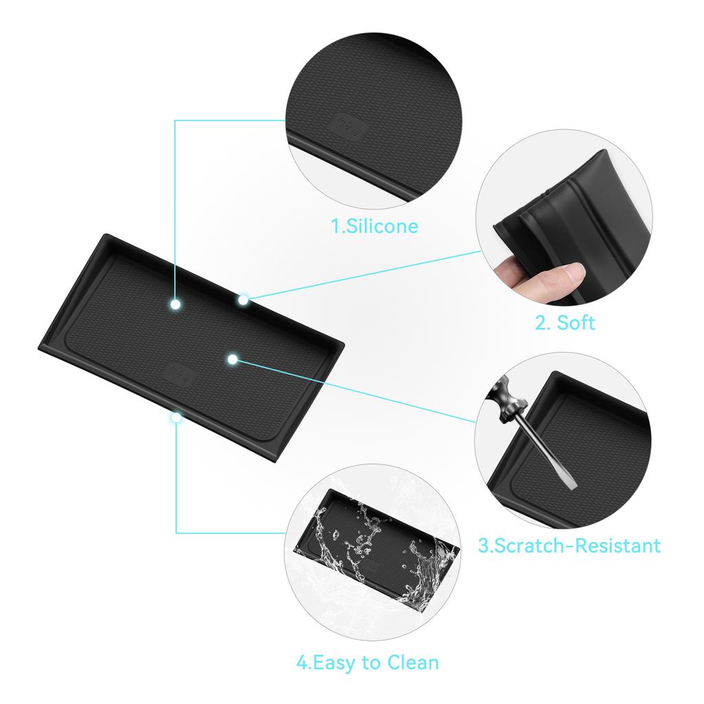 Для Volvo XC60 2026 Силиконовый коврик для беспроводной зарядки телефона Противоскользящий Защитный коврик от грязи Аксессуары для интерьера автомобиля Черный