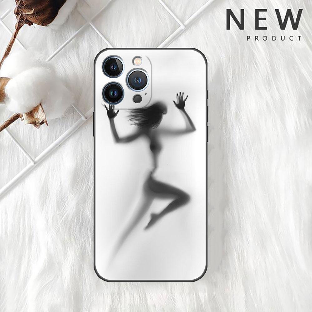 Чехол для Apple iPhone 14 11 13 12 Pro 7 XR X XS Max 8 Plus 6 6S SE 2022 13Pro черный мягкий телефон Funda Sexy Funny Girl