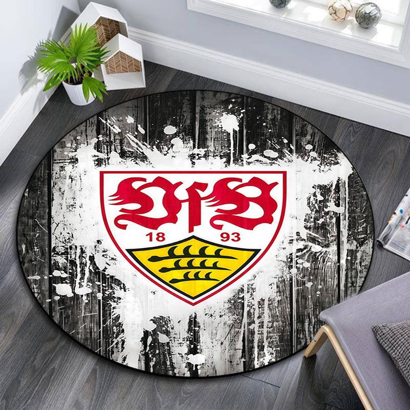 VfB Stuttgart pattern round rug,Carpet Rug for Living Room Bedroom Playroom ,Non-slip Floor Mat,Holiday Gifts and Birthday Gifts.