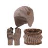 High Stretch Wool Hat Warm Hat Kit Scarf Gloves Three-Piece Set Men's Winter Outdoor Ear Protection Knitted Hat