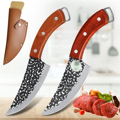 Обвалочный нож из нержавеющей стали, уличный охотничий нож-тесак, нож мясника, кованый кухонный нож шеф-повара, инструмент для приготовления пищи