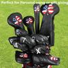 CRAFTSMAN GOLF 11pcs /Set USA US Flag Clover Leather Left Right Black White Green Dark Blue Iron Covers Headcover Also Available for Custom Version
